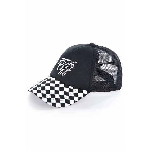 Fashion Nova Trucker Hat | Fućk Off Respectfully Black/White Snapback OS NWT - Picture 5 of 8